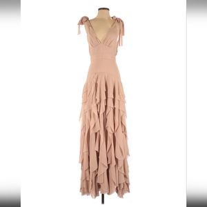 Long Tan H&M Ruffle Gown